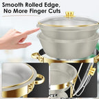 5Qt Chafing Dishes for Buffet with Glsss Lid 4 Pack (White Gold) in White Gold, alternate view 5