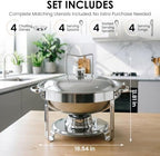 5Qt Chafing Dishes for Buffet with SS Lid 4 Pack (Silver) in Silver, alternate view 2