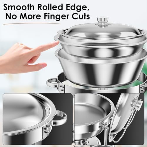 5Qt Chafing Dishes for Buffet with SS Lid 4 Pack (Silver) in Silver, alternate view 5