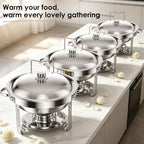 5Qt Chafing Dishes for Buffet with SS Lid 4 Pack (Silver) in Silver, alternate view 6