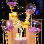5Set Black and Gold Balloon Stand Centerpiece Table Decorations in 5 Count (Pack of 1) in Black Gold, alternate view 4