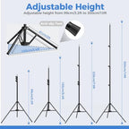 5x10ft 2in1 Black&White Photo Backdrop Stand Kit with T-Shape Stand in 5x10ft, alternate view 3