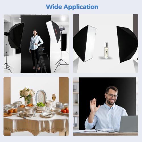 5x10ft 2in1 Black&White Photo Backdrop Stand Kit with T-Shape Stand in 5x10ft, alternate view 6