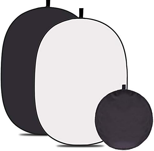 5x3.3ft (1.5mX1m) 2 in 1 Polyester Muslin Black White Backdrop in 4.92X3.28 ft in Black/White (5x3.3ft)