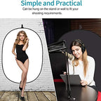 5x3.3ft (1.5mX1m) 2 in 1 Polyester Muslin Black White Backdrop in 4.92X3.28 ft in Black/White (5x3.3ft), alternate view 3
