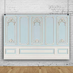 5x3ft Blue White Vintage Room Inside Backdrop European Frame Modern House French Castle Cementery Wall Retro, alternate view