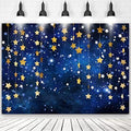 5x3ft Twinkle Twinkle Little Star Backdrops Navy Blue Galaxy Starry Night Gold Stars Photography Background for