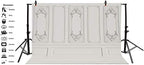 5x3ft Vintage Room Inside Backdrop European Frame Modern House French Castle Cementery Wall Retro Style Photo, alternate view