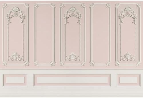 5x4ft Pink White Vintage Room Inside Backdrop European Frame Modern House French Castle Cementery Wall Retro