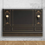 5x4ft Retro Room Inside Backdrop Vintage Lantern Nordic Style Black Wall Artistic Background Photography for, alternate view