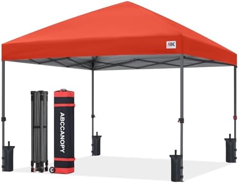 5x5 Pop Up Canopy Tent, Easy Setup Instant Shelter with Wheeled Bag, Heavy Duty Outdoor Canopy for Beach