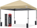 5x5 Pop Up Canopy Tent, Heavy Duty Weather Protection, Beige in Beige