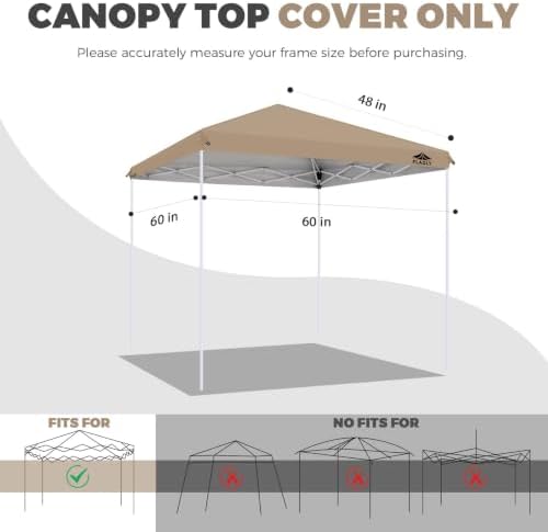5x5ft Replacement Canopy Top with Air Vent, Waterproof & UV Protection Canopy Tent Top Cover for Straight Leg, alternate view