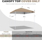 5x5ft Replacement Canopy Top with Air Vent, Waterproof & UV Protection Canopy Tent Top Cover for Straight Leg, alternate view