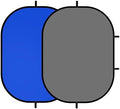 5x6.6ft/1.5×2m Chromakey Backdrop, 2-in-1 Blue Screen with Grey Screen, Collapsible Reversible Pop Up Background