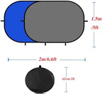 5x6.6ft/1.5×2m Chromakey Backdrop, 2-in-1 Blue Screen with Grey Screen, Collapsible Reversible Pop Up Background, alternate