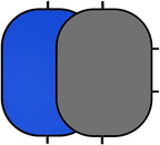 5x7ft/1.5x2m Chromakey Blue Grey Backdrop with 7.8ft/2.4m Stand, 2-in-1 Reversible Collapsible Pop-Up Blue Grey, alternate