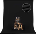 5x7ft Black Backdrop Background for Photography, High Density Polyester Fabric Black Photo Backdrop Curtain for