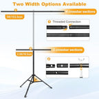 5x7FT Black White Backdrop with Stand Kit, 2-in-1 Photo Background in 5x7ft in Black White, alternate view 3