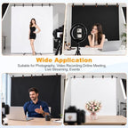 5x7FT Black White Backdrop with Stand Kit, 2-in-1 Photo Background in 5x7ft in Black White, alternate view 5