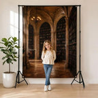 5x7Ft Gothic Library Backdrop Vintage Stone Arch Castle Poster in 5x7Ft, alternate view 4