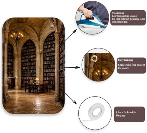 5x7Ft Gothic Library Backdrop Vintage Stone Arch Castle Poster in 5x7Ft, alternate view 5