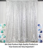5x7FT Silver Sequin Photo Backdrop Curtain - Premium Glitter Backdrop for Wedding, Birthday, Baby Shower, alternate view 2