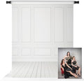 5x7ft White Grey Wall Photography Backdrop Classic Vintage Texture Wood Floor Background Portrait Backdrop for