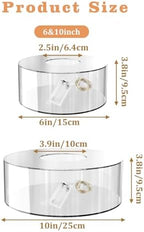 6 10 Inch 2-Pack Clear Round Acrylic Cake Stand for Party in Clear, alternate view 2