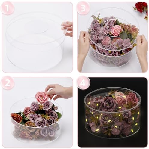 6 10 Inch 2-Pack Clear Round Acrylic Cake Stand for Party in Clear, alternate view 3