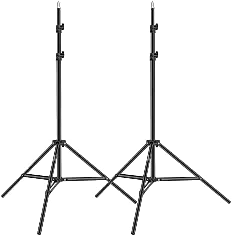 6.23 Feet/190CM Aluminum Light Tripod Stands For Studio Kits, Photography Lights, Softboxes(Black,2 Pack) in