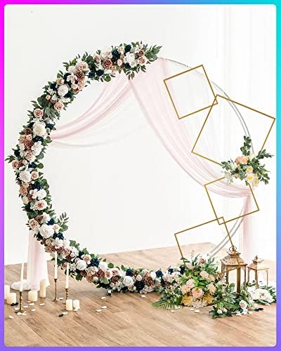 6.25Ft Wedding Square Backdrop Stand, Detachable 4 Tier Gold Metal Flower Square Frame for Photo Booth, alternate view 6