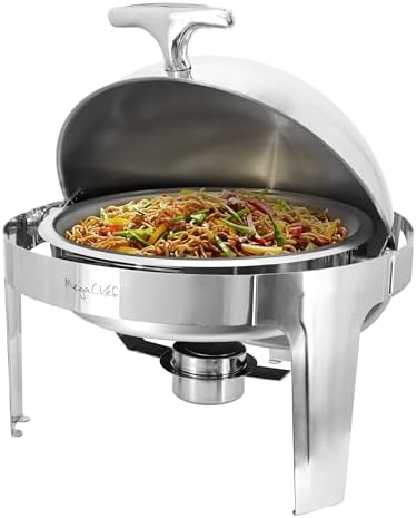 6.3 Quart Round Dome Roll Top Stainless Steel Professional Kitchen Chafing Dish/Food Warmer/Buffet Server