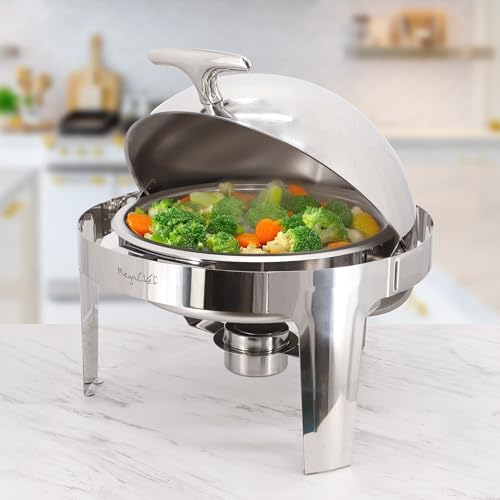 6.3 Quart Round Dome Roll Top Stainless Steel Professional Kitchen Chafing Dish/Food Warmer/Buffet Server, alternate view 2