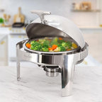 6.3 Quart Round Dome Roll Top Stainless Steel Professional Kitchen Chafing Dish/Food Warmer/Buffet Server, alternate view 2