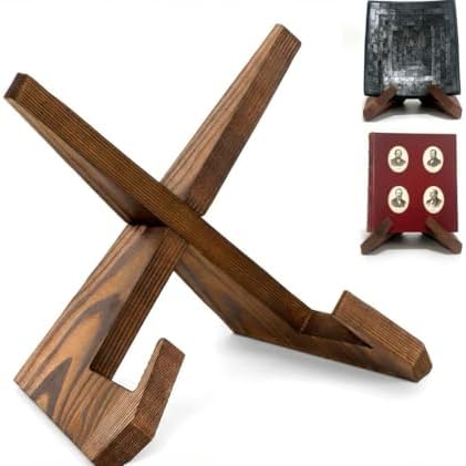 6.5" Brown Wood Display Stand Made in USA - 1 Pack in Wood