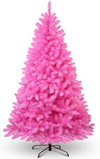 6.5 ft Pink Christmas Tree, 300 LED Pink Wire UL String Lights in Pink