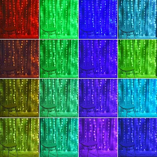 6.56 Ft Color Changing Fairy Curtain Lights, 16 Colors with Remote, alternate view 2