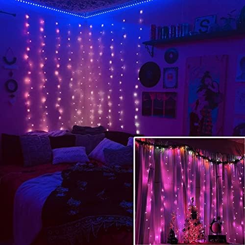 6.56 Ft Color Changing Fairy Curtain Lights, 16 Colors with Remote, alternate view 6
