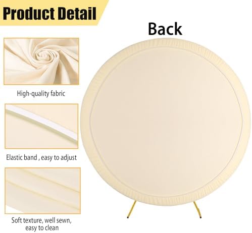 6.5FT Beige Round Backdrop Cover, Circle Arch Backgound Stand Cover, alternate view 3