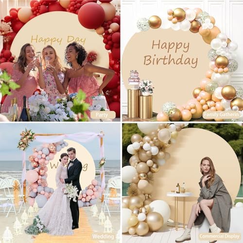6.5FT Beige Round Backdrop Cover, Circle Arch Backgound Stand Cover, alternate view 5