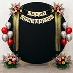 6.5FT Black Round Backdrop Cover, Circle Arch Backgound Stand Cover, alternate view 4
