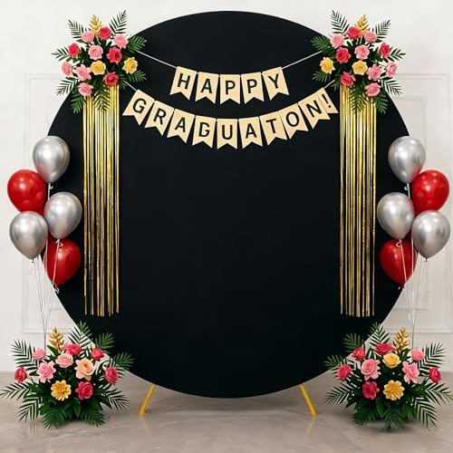 6.5FT Black Round Backdrop Cover, Circle Arch Backgound Stand Cover, alternate view 4