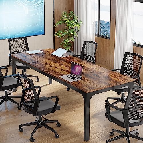 6.5FT Conference Table, 78.7-Inch Rectangle Meeting Seminar Table, Large Business Tables for 6-8 People (Only, alternate view