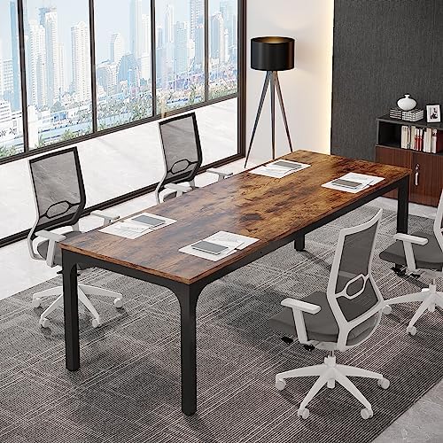 6.5FT Conference Table, 78.7-Inch Rectangle Meeting Seminar Table, Large Business Tables for 6-8 People (Only, alternate view
