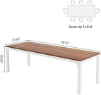 6.5FT Conference Table, 78.7-Inch Rectangle Meeting Seminar Table, Large Business Tables for 6-8 People (Only, alternate view
