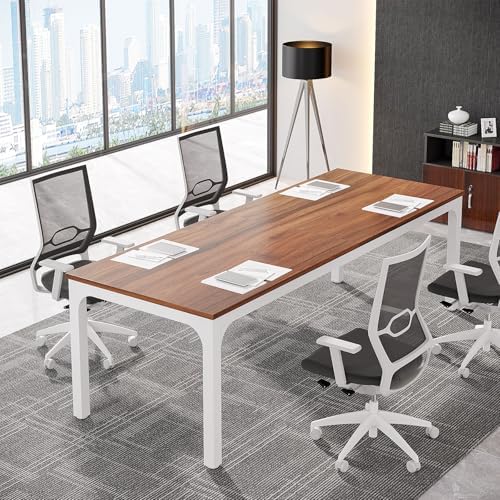 6.5FT Conference Table, 78.7-Inch Rectangle Meeting Seminar Table, Large Business Tables for 6-8 People (Only, alternate view