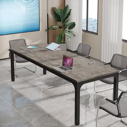 6.5FT Conference Table, 78.7-Inch Rectangle Meeting Seminar Table, Large Business Tables for 6-8 People (Only, alternate view