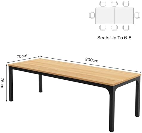 6.5FT Conference Table, 78.7 Inche Rectangle Meeting Seminar Table, Large Business Tables for 6-8 People (Only, alternate