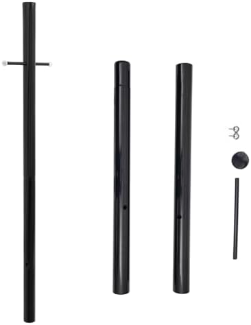 6.5FT Direct Burial Lamp Post, Split Street Light Pole with Cross Arm Lighting Post Fixtures for Pathway